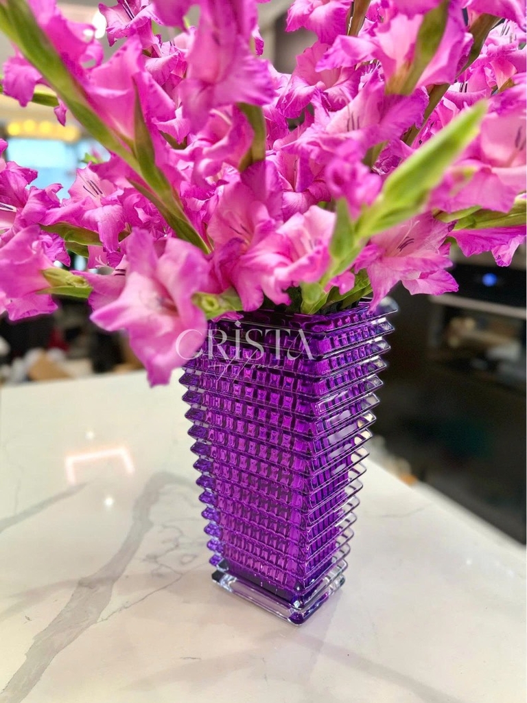 Lọ hoa dáng tháp Crista màu tím (60240-PU)