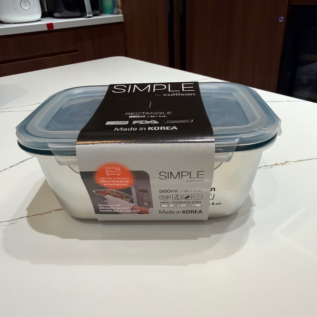Hộp đựng thực phẩm inox Cuitisan Simple chữ nhật 980ml (EC7-PS06)