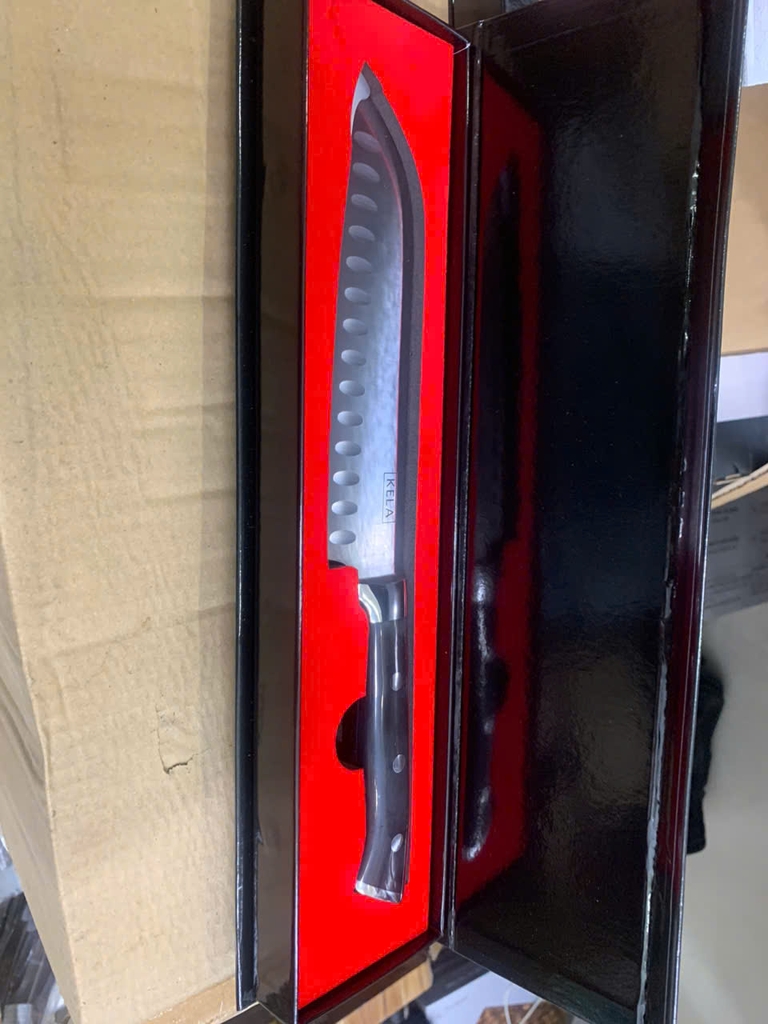 Dao thái Kela Santoku cao cấp (kèm hộp nhung) KL-D07 nhọn