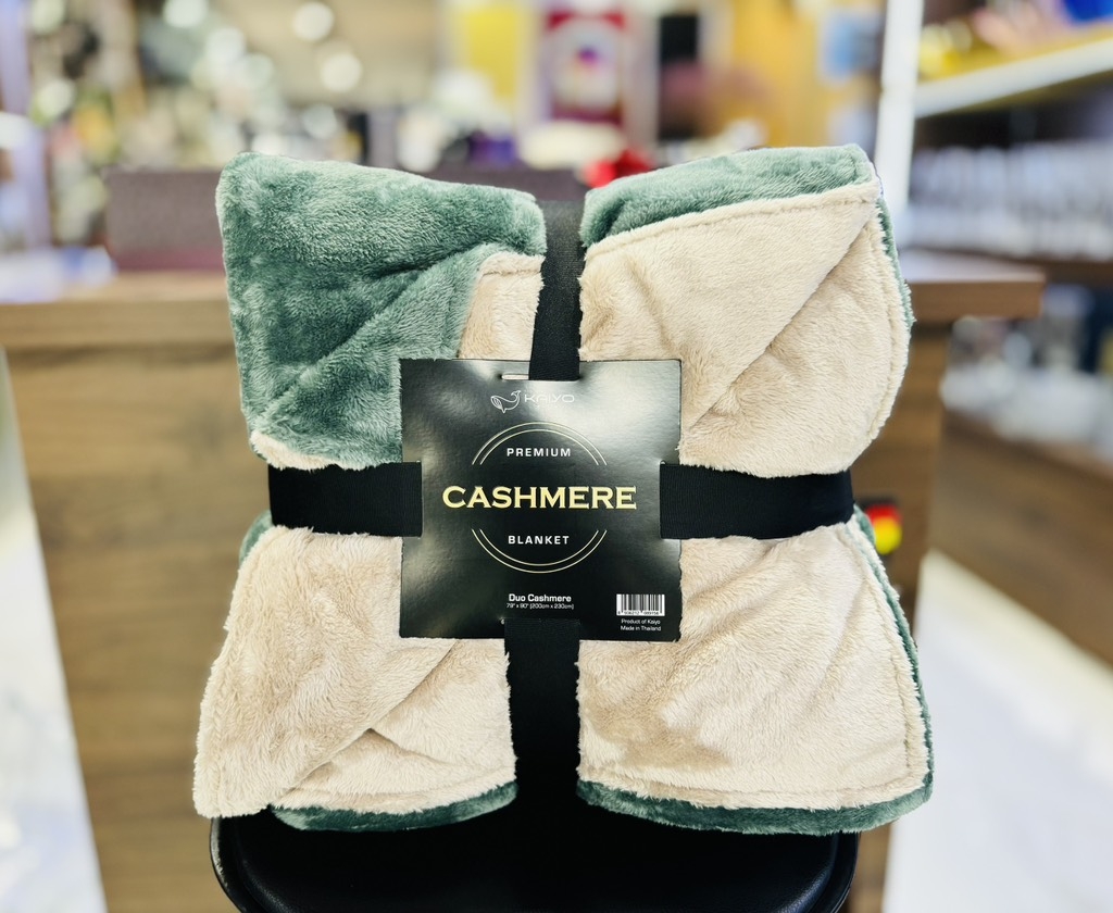 Chăn lông cừu Kaiyo Premium Cashmere 200x230mm màu xanh green