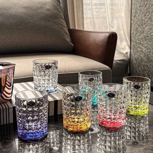 Bộ 6 cốc pha lê Bohemia Diamond màu đáy 230ml (T/72Z67/512/230/S6) 8593410126320