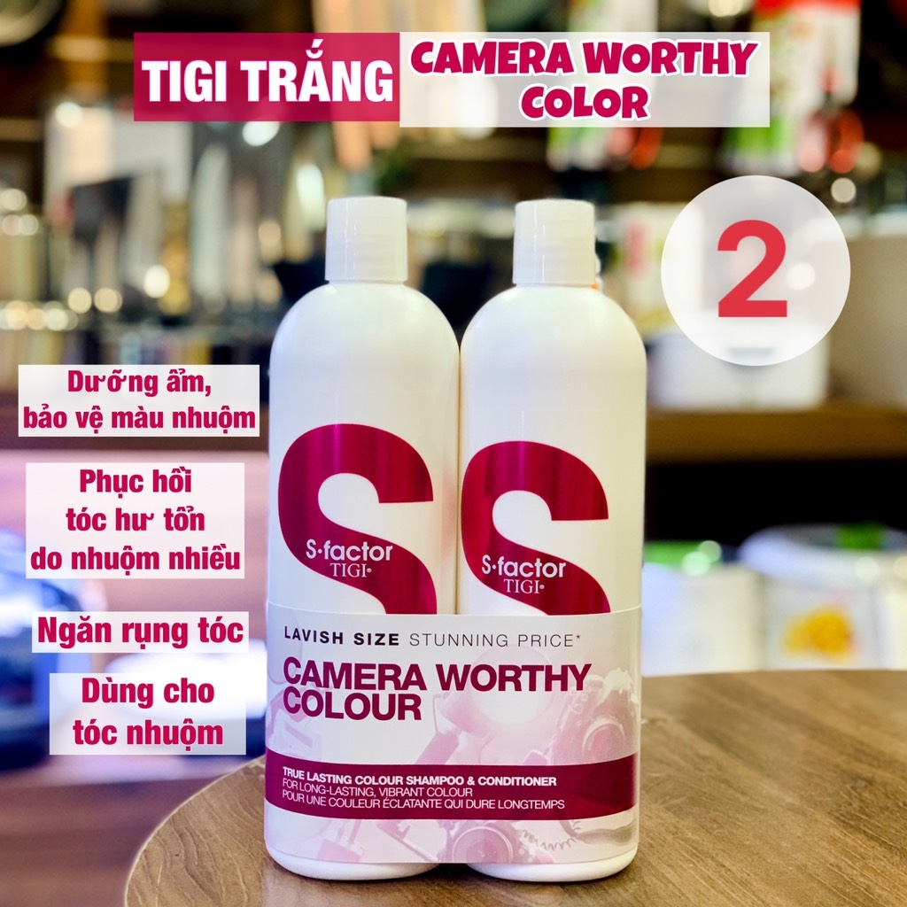 Cặp dầu gội xả Tigi trắng cho tóc nhuộm 750ml (số 2)