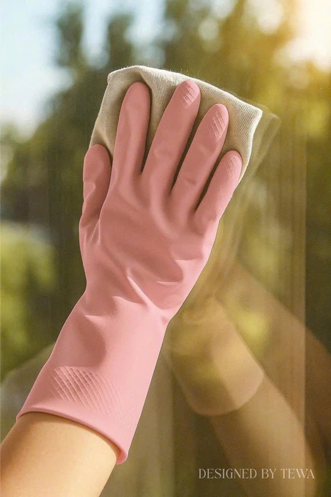 Găng tay cao su Tewa màu hồng size L (80008 P-L)