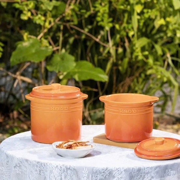 Hũ gốm sứ muối dưa cà Rainbow Kaiyo 2L màu cam (KCC-5134)