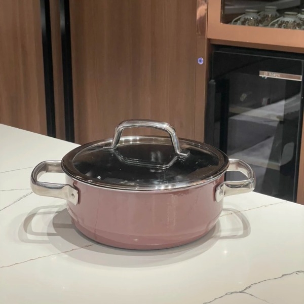 Nồi WMF Fusiontec 20cm 2,4L màu hồng vỏ đỗ (thấp)