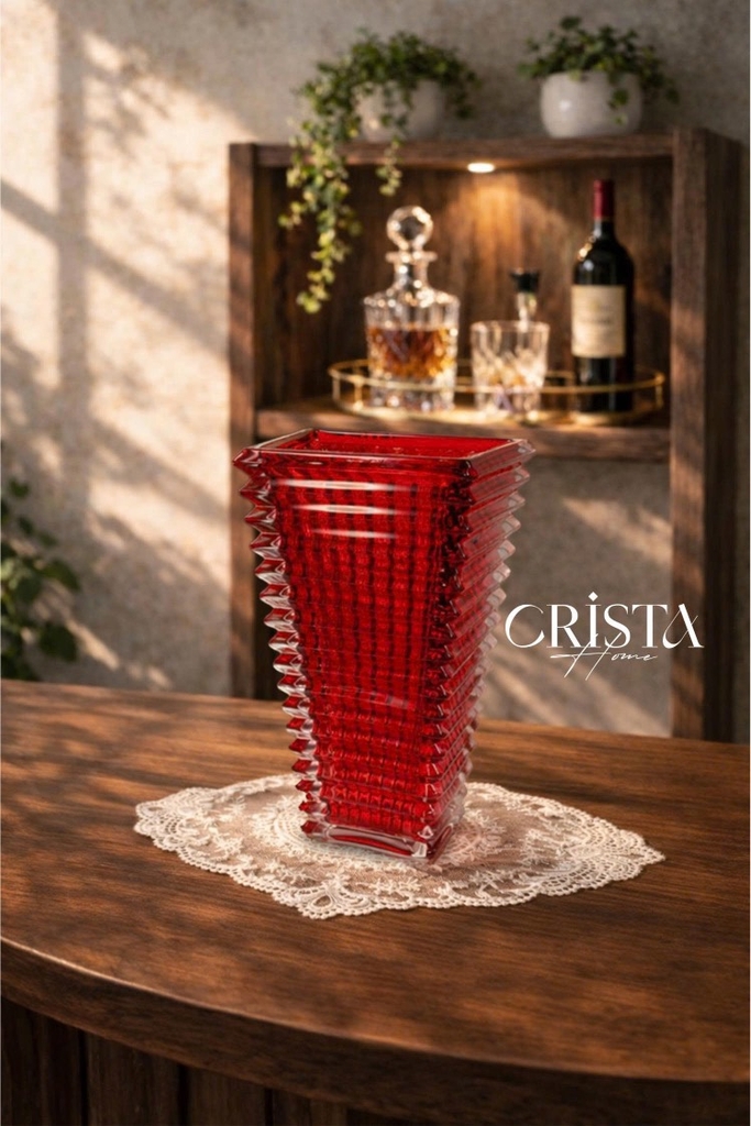Lọ hoa dáng tháp Crista đỏ (60240-R)