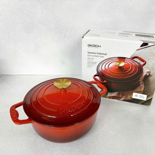 Nồi gang Gkoch 22cm CR22I màu đỏ