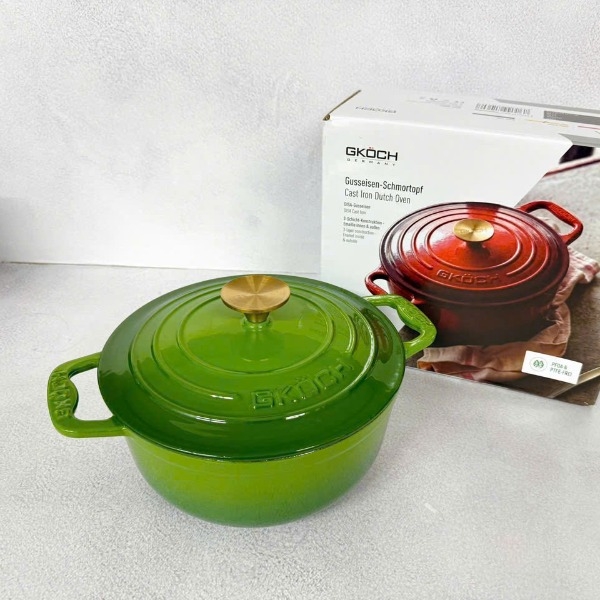 Nồi gang Gkoch 22cm CR22I màu xanh lá