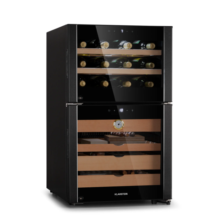 Tủ tích hợp bảo quản cigar và rượu vang Klarstein 108L