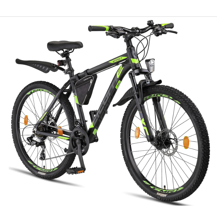 Xe đạp Licorne Bike Effect Premium Mountain Bike 26 inches màu Schwarz/Lime