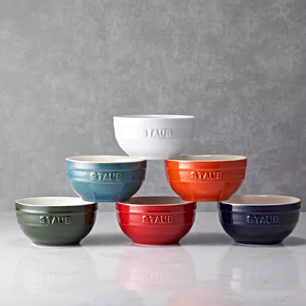 Set 6 bát sứ ăn cơm Staub Rainbow 12cm các màu