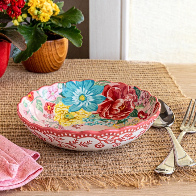 Đĩa sứ The Pioneer Woman Fancy Flourish Pink Pasta Bowl PWF335838214007