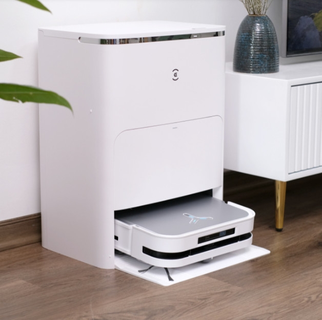 Robot hút bụi lau nhà Ecovacs Deebot X5 Pro Omni tự động đổ rác và giặt sấy giẻ màu trắng