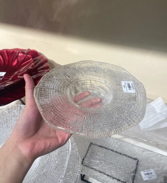 Đĩa pha lê IVV DIAMANTE' trắng 21cm 6691.1