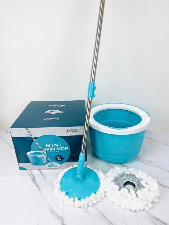 Bộ cây lau nhà Huqopi mini spin mop TG699 - màu xanh