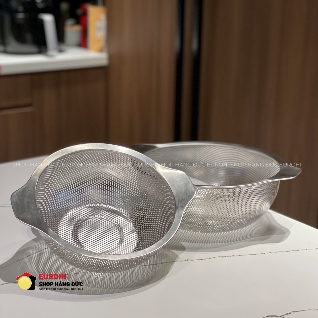 Set 2 rổ inox Kela có quai (22-26cm) KL-2226