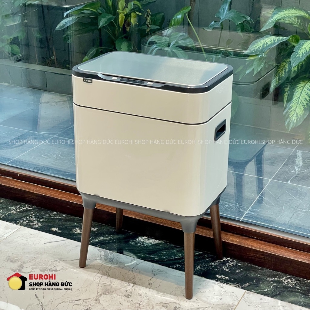 Thùng rác cảm biến Elpheco 20L màu trắng có chân (ELPH5522 White)