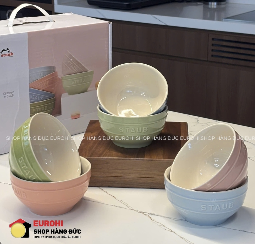 Set 6 bát sứ ăn cơm Staub Macaron 12cm