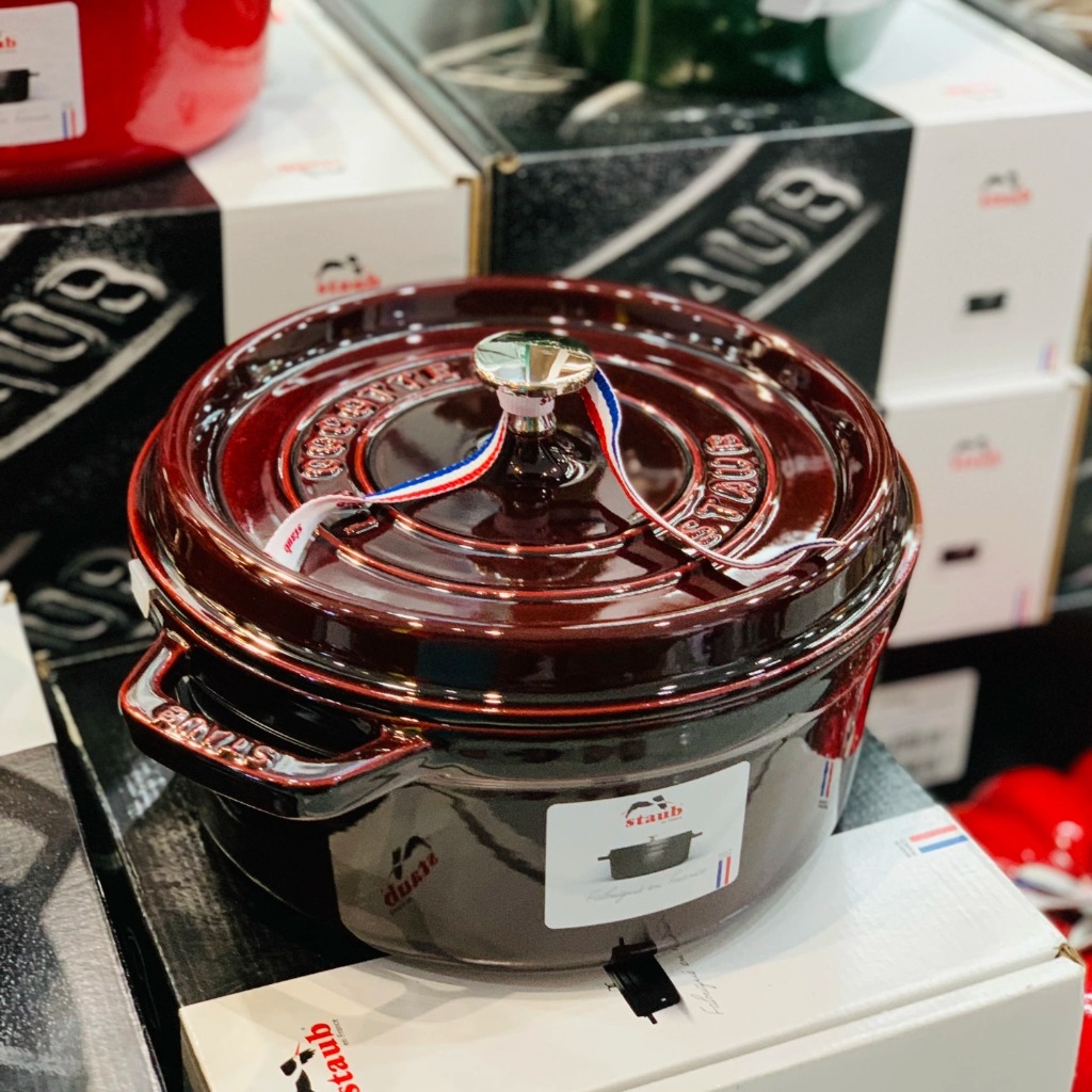 Nồi gang Staub Round Cocotte Grenadine tròn màu mận chín 24cm 3,7L 40509 357