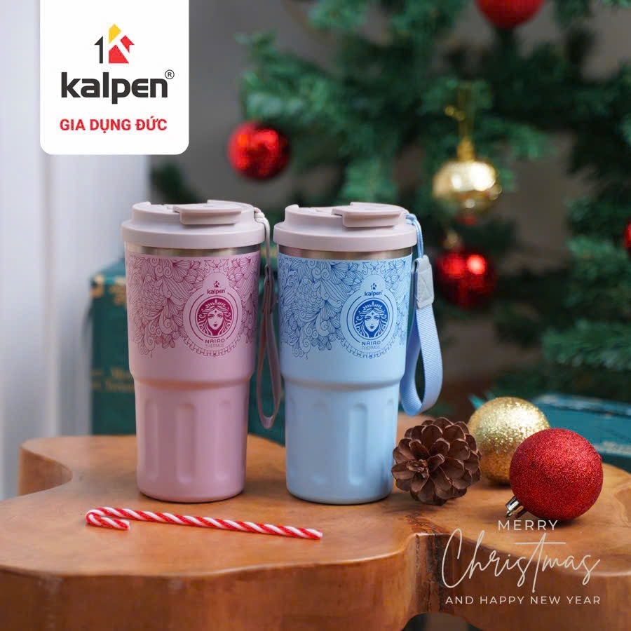 Cốc giữ nhiệt inox Kalpen 600ml màu hồng
