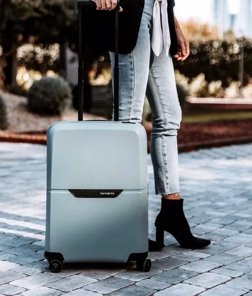 Vali Samsonite Magnum Eco Spinner 55/20 màu Ice Blue size Cabin