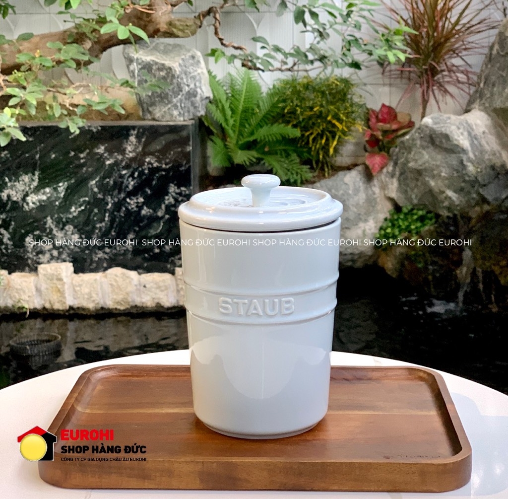 Hũ sứ Staub nắp kín 1000ml màu xanh dương