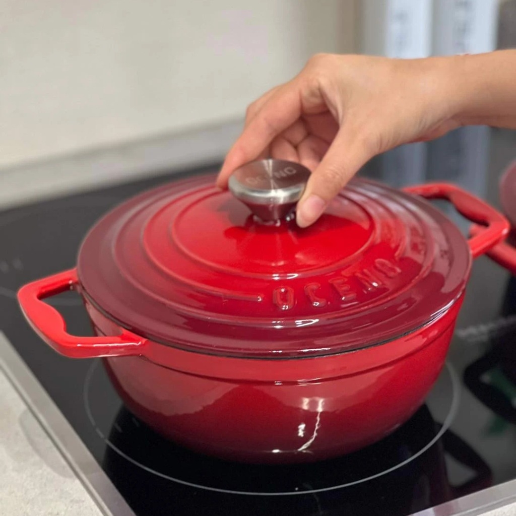 Nồi gang Oceno 22cm màu đỏ