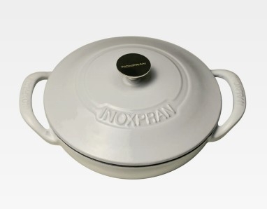 Nồi gang tráng men Inoxpran 21cm màu be INP3004