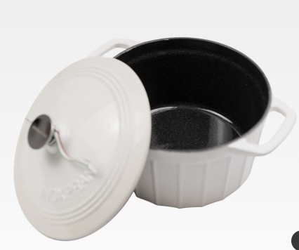 Nồi gang tráng men Inoxpran 20cm màu be INP3005