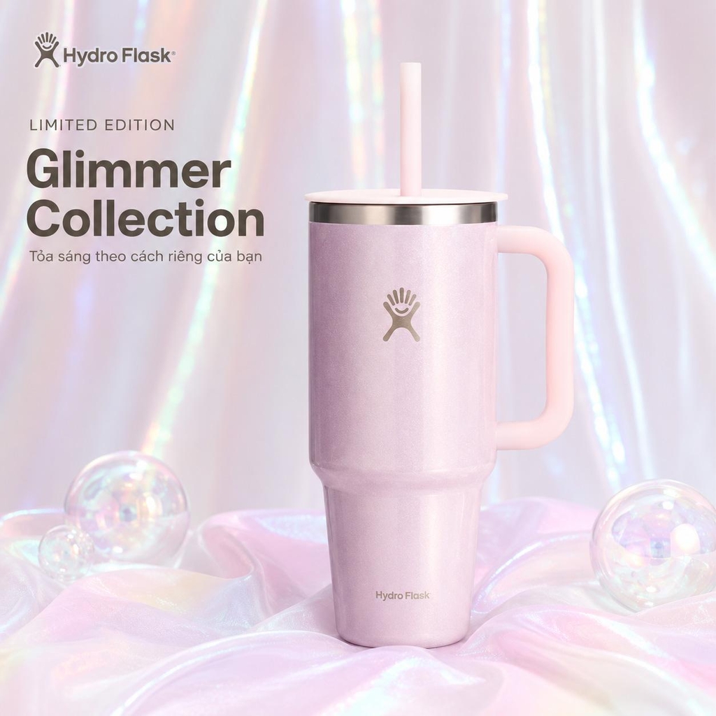 Cốc giữ nhiệt Hydro Flask (Limited Edition) 40 Oz 1183 ml Travel Tumbler Glimmer Pink (LE-F25TT40-C)