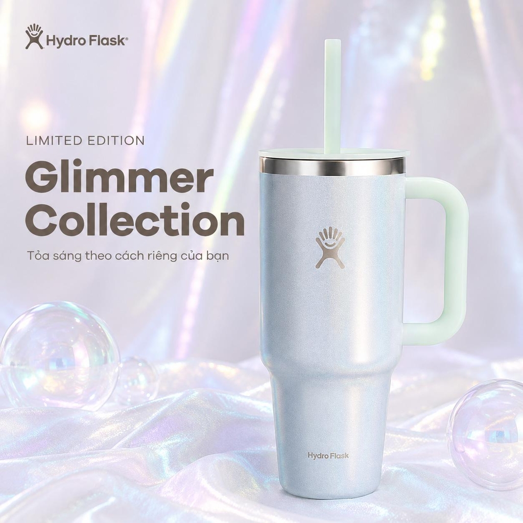 Cốc giữ nhiệt Hydro Flask (Limited Edition) 40 Oz 1183 ml Travel Tumbler Glimmer Blue (LE-F25TT40-D)