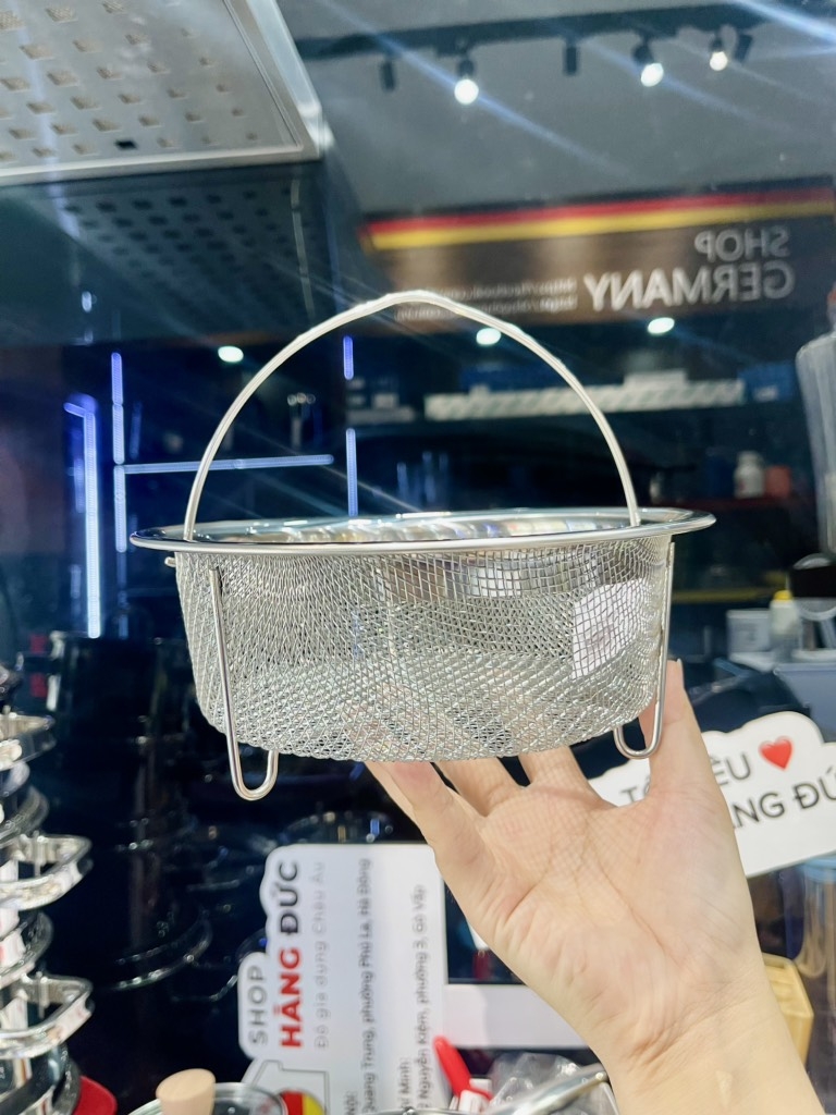 Giỏ lưới inox Kaiyo có quai xách 20cm