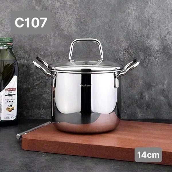 Nồi canh Chockmen thành cao 14cm C107, inox 18/10, model: CKM-ZQ3L14T