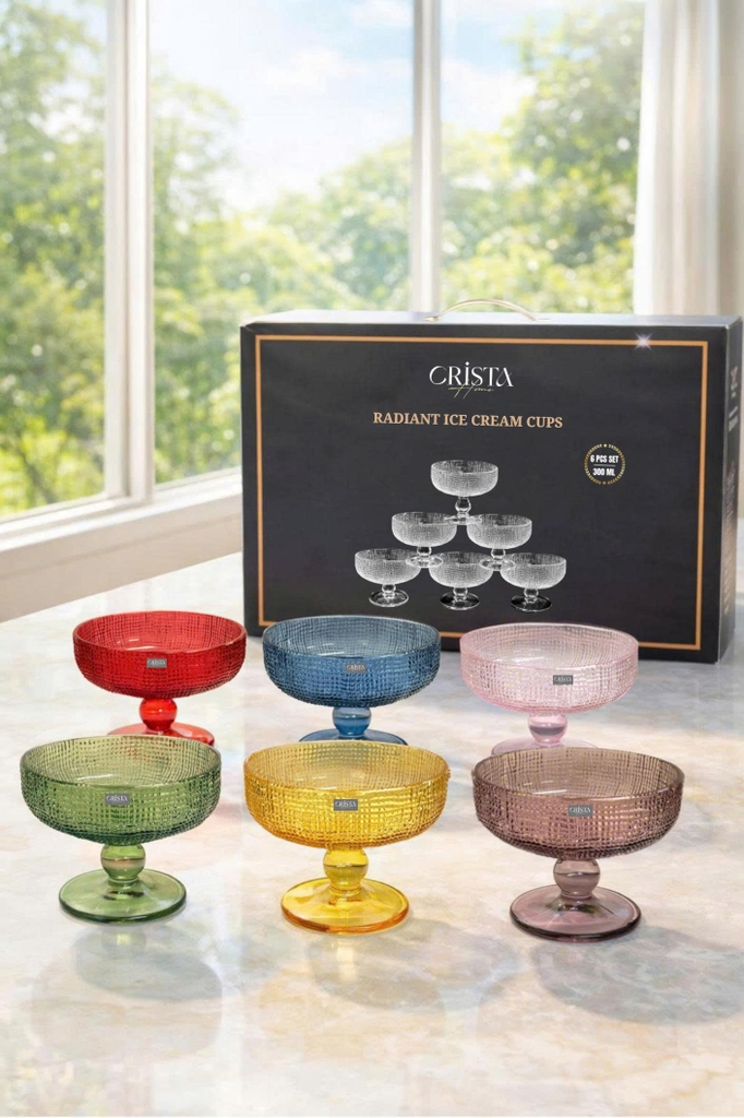 Bộ 6 ly đựng kem Crista 300ml mix màu (60234-MIX)