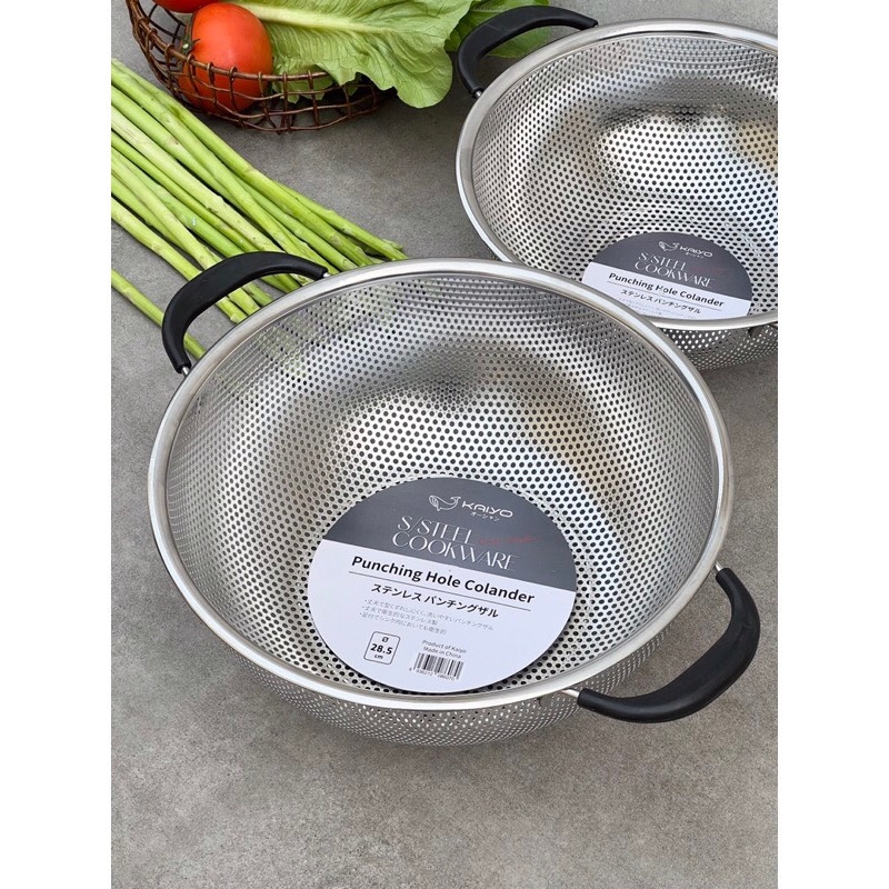 Rổ inox Kaiyo 2 tay cầm 28,5cm