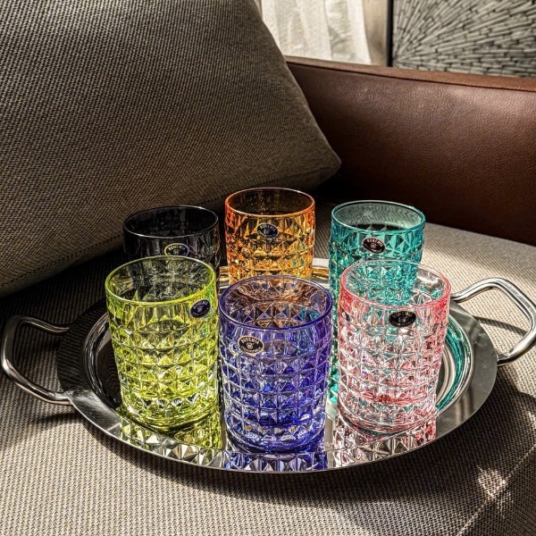 Bộ 6 cốc pha lê Bohemia Diamond full màu 230ml (T/72U43/513/230/S6) 8593410126313