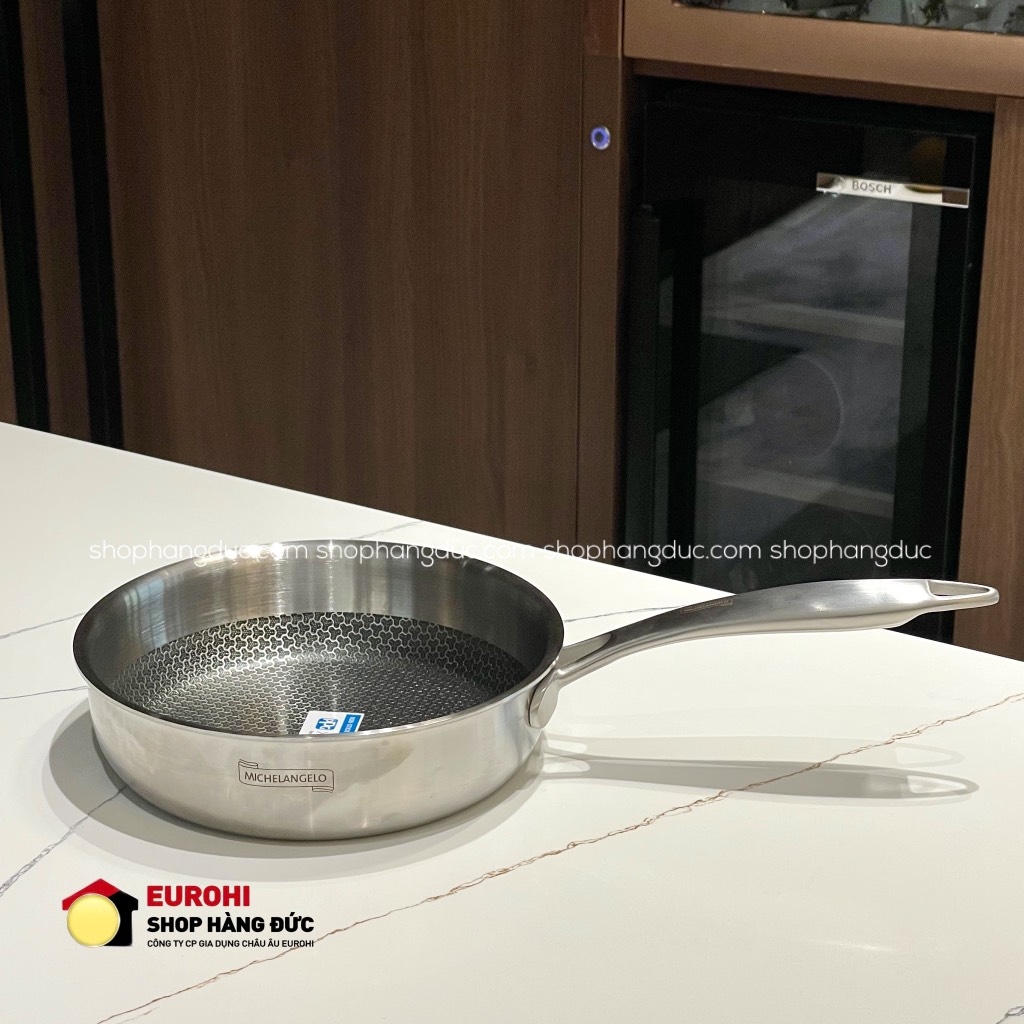 Chảo chống dính vân tổ ong Michelangelo Diamond Plus 18cm