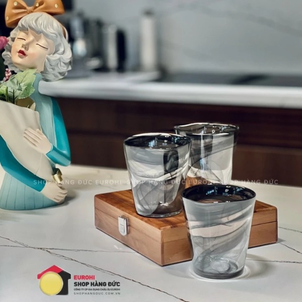 Set 3 cốc Barazzoni Black and White Nero 370ml (Made in Italy)