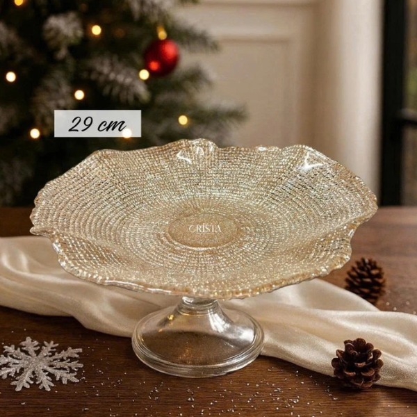 Chân bồng Crista Home vân lưới 29cm màu vàng (60219-SG)