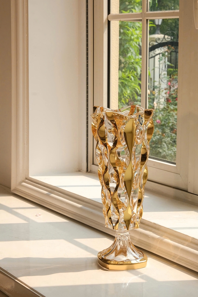 Lọ hoa Bohemia Treasury Opera mạ vàng 40.5cm