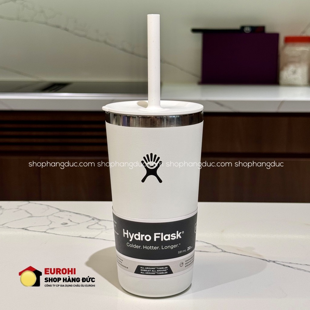 Ly nước giữ lạnh Hydro Flask Around Tumbler Straw Lid 20 OZ (Season 2024) 591 ml White (T20PS110)