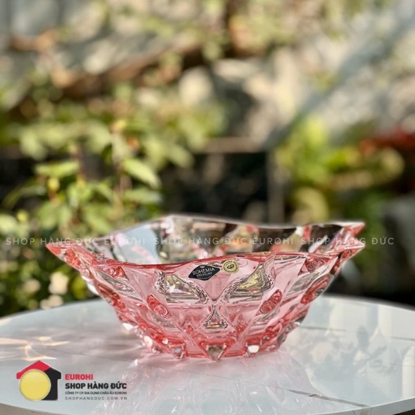 Tô pha lê Bohemia Samba hồng 30.5 cm