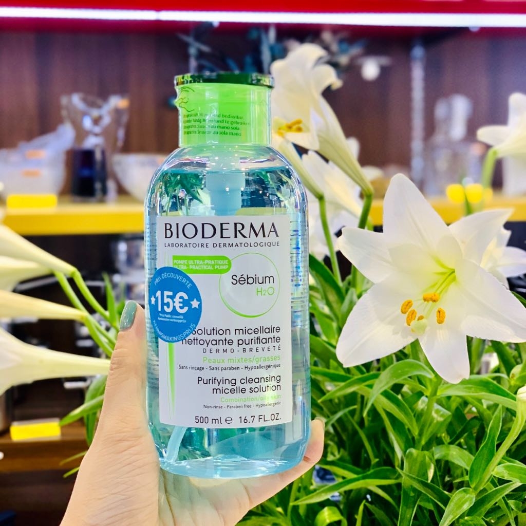 Nước tẩy trang Bioderma nhún 500ml xanh