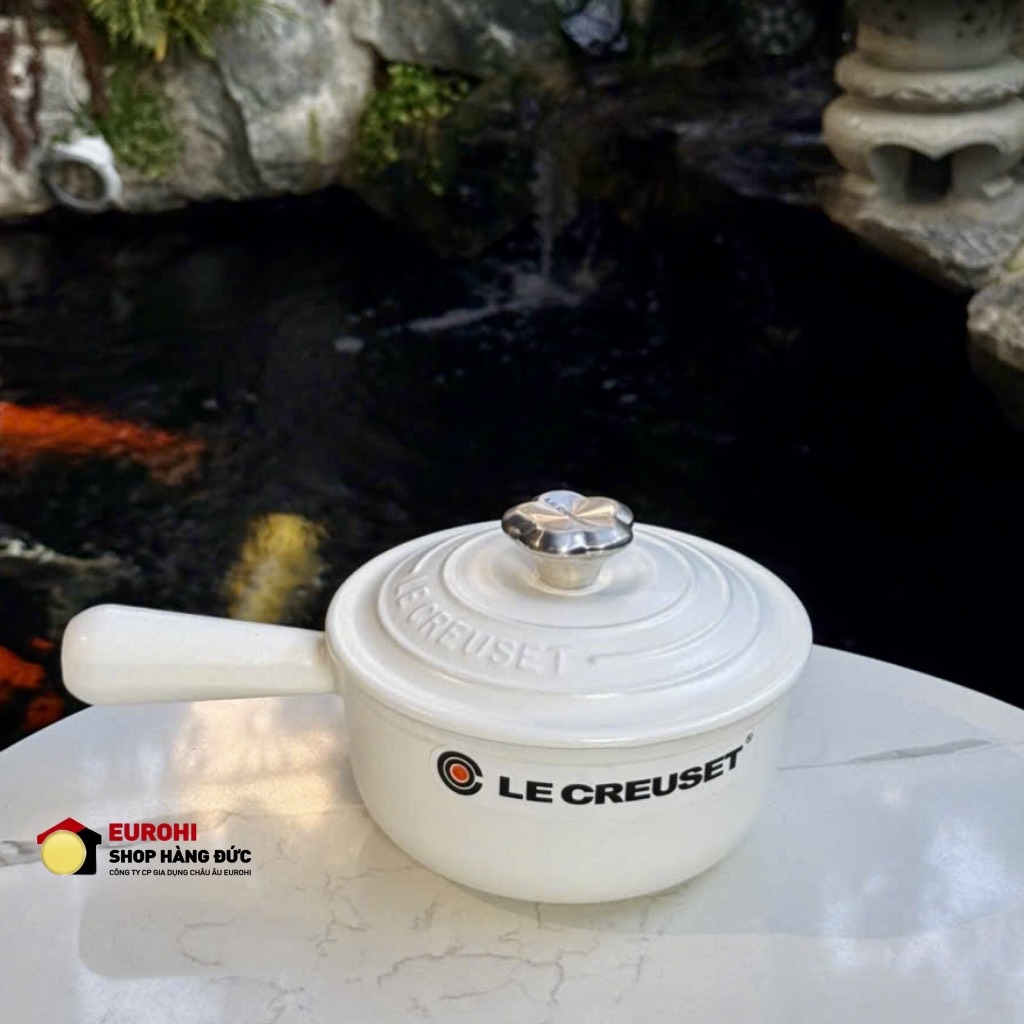Quánh Le Creuset 16cm 1L màu trắng (21007 16 43 14444)