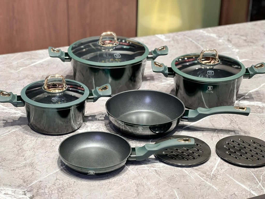 Bộ nồi 10 chi tiết Berlinger Haus BH/6065 Màu Xanh Lục - Emerald Collection