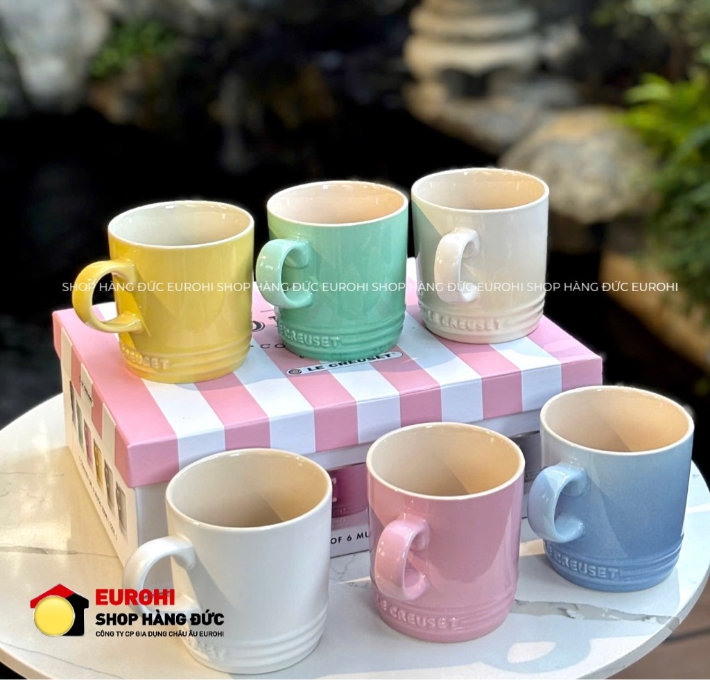 Set 6 cốc sứ Le Creuset Sorbet 350ml màu pastel (12oz)