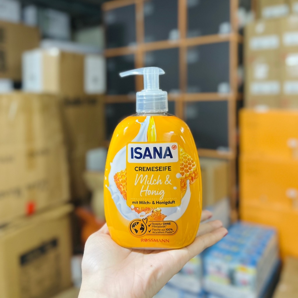 Nước rửa tay Isana sữa mật ong 500ml  (màu vàng)