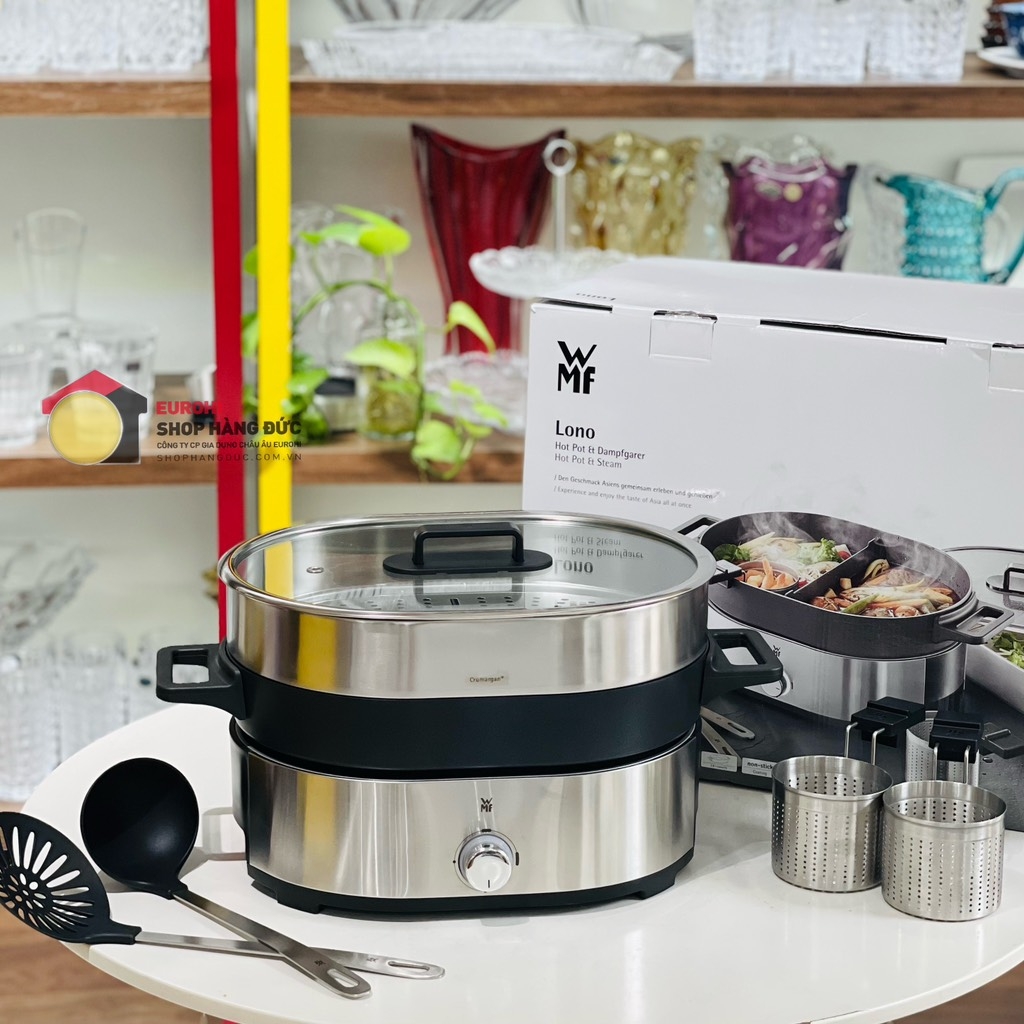 Nồi lẩu hấp điện 2 in 1 WMF Lono Hot Pot and Steam