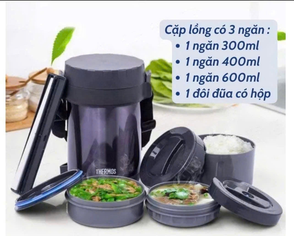 Hộp cơm giữ nhiệt 3 ngăn Thermos JBG-1801 (1300ml)
