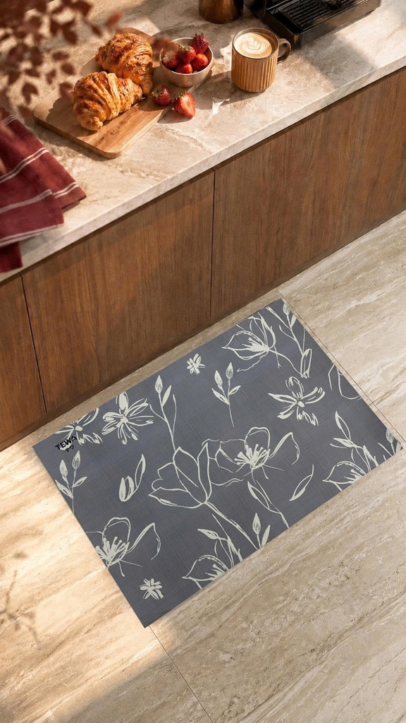 Thảm chân nano khô nhanh 65 × 45cm TEWA, 80076-GR màu xám